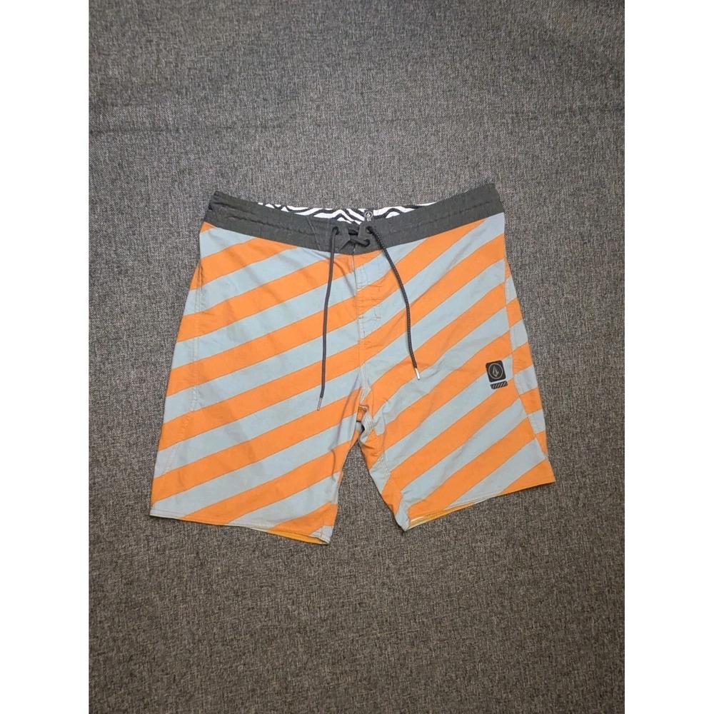 Volcom Board Swim Shorts Mens 36 Stone Surf Beach Trunks Colorful Striped Y2K